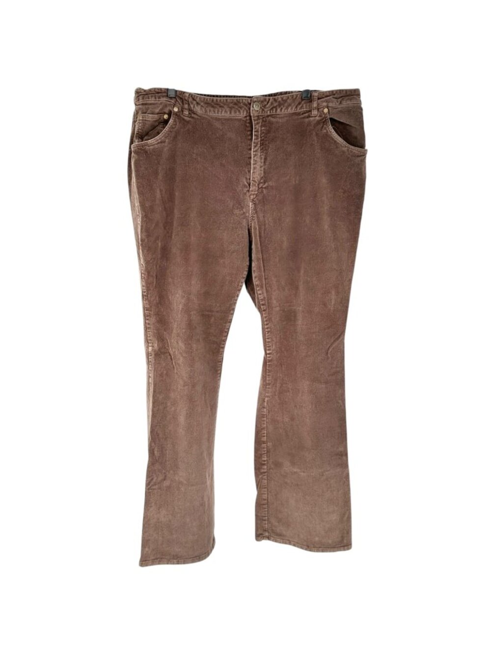 Mainstreet Blues Stretch Corduroy Pants Womens Tall 22T Brown 5-Pocket Design